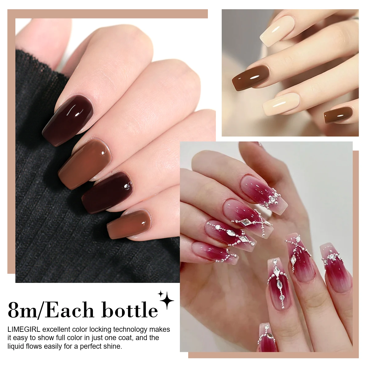 Gel Nagellak Set 6 STKS 8 ML Glitter Art Gel Vernis met Basislaag Toplaag en Sneldrogende UV Lamp voor Manicure Salon Gereedschap