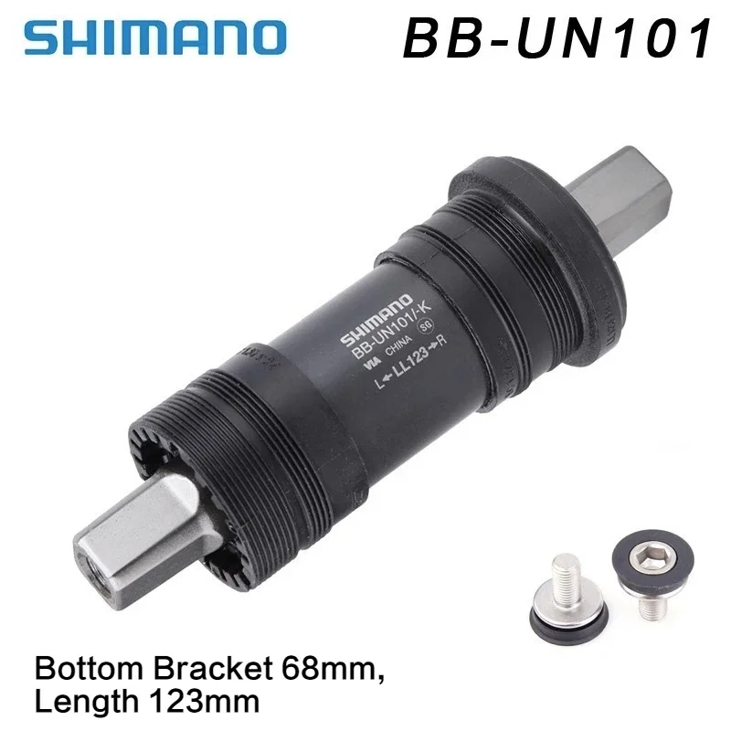 Shimano BB-UN101 Square Taper Bottom Bracket, 68mm Shell Width, 123mm Axle Length, Bicycle Square Crank BB
