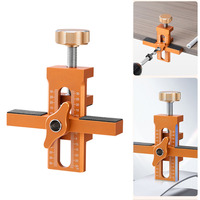 Cabinet Door Mounting Clamp Measurement Drilling Positioner Jig Aluminium Alloy Adjustable Installation Jig Woodworking Tools