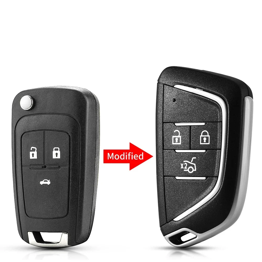 KEYYOU Replacement Modified Key Remote Car Shell Case Fob For Chevrolet Chevy Cruze 3 Buttons 2010 2011 2012 2013 2014