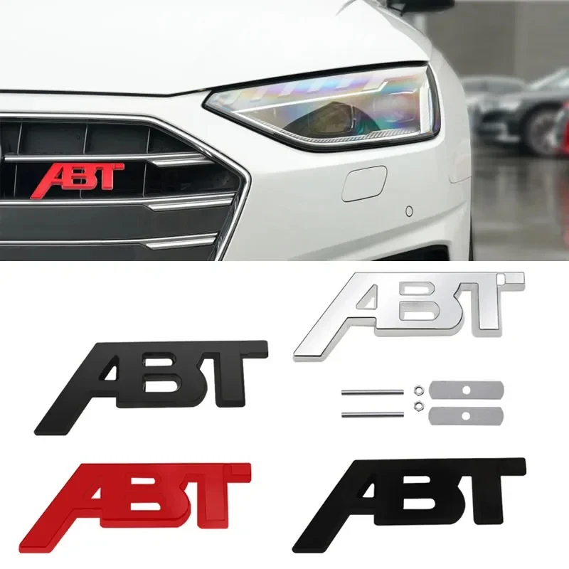 Metal Car Front Grille Badge Auto Body Trunk Emblem Sticker for ABT Logo Sagitar Golf Polo Passat Tiguan Touareg Jetta Lavida