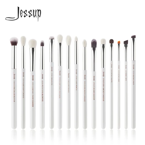 Jessup-Juego de brochas de maquillaje de ojos, 15 Uds., mezcla de delineador de ojos, sombra de pestañas, pinceles sintéticos naturales T237