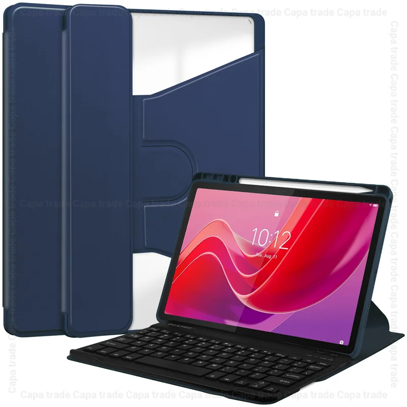 

Smart Bluetooth Keyboard Case For Lenovo Tab M11 TB330FU TB330XU Pencli Holder Cover Xiaoxin Pad 2024 11" 360 Rotating Funda