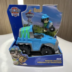 Original Paw Patrol Rex’s Dinosaur Rescue Vehicle with Collectible Action Figure Anime Doll Kids Toy Birthday Christmas Gift