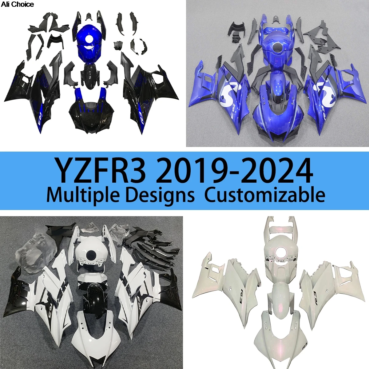 

New For YAMAHA YZF R3 2019 2020 2021 2022 2023 2024 Motorcycle Fairings YZFR3 19 20 21 22 23 24 Fairing Kit