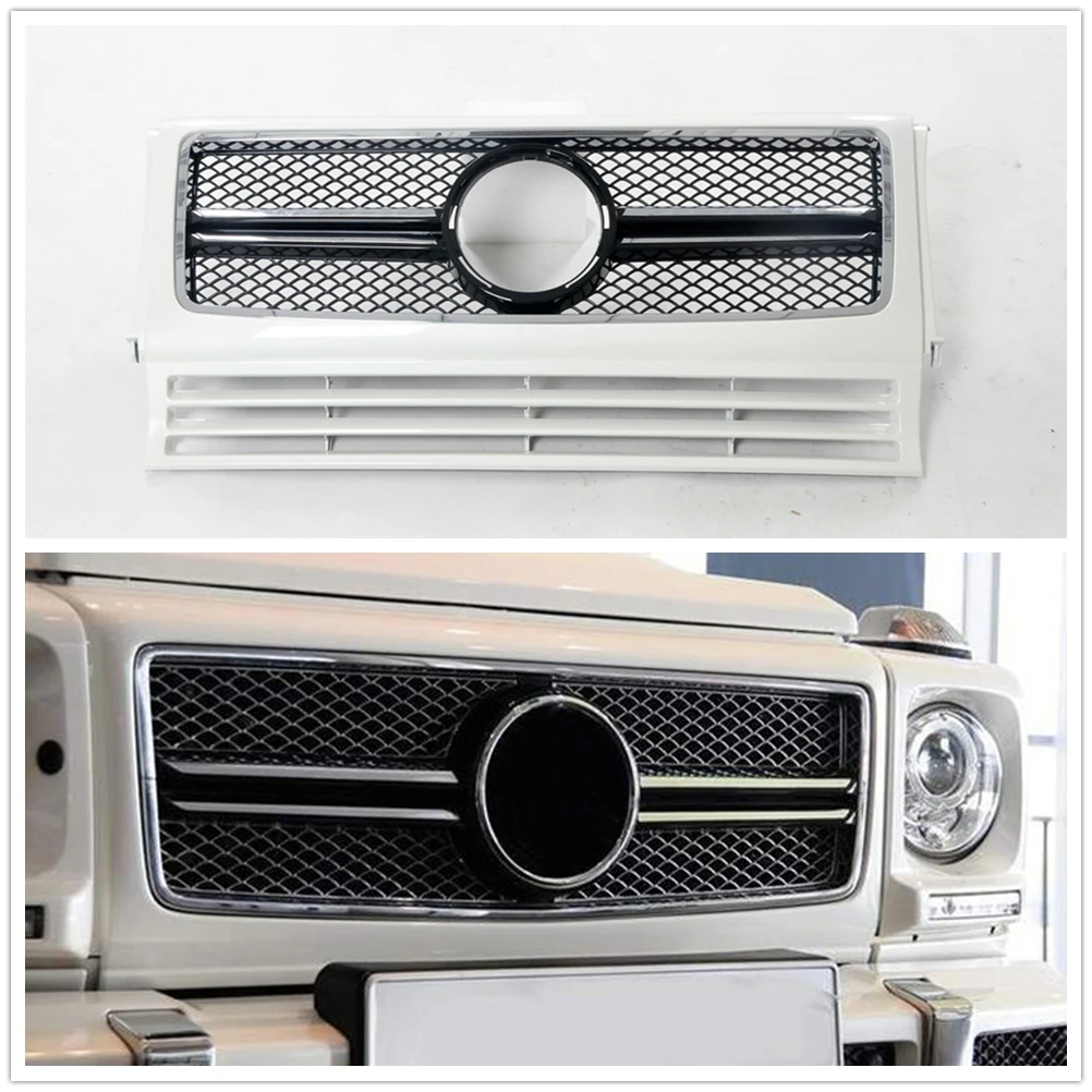 

Front Grill Grille For Mercedes-Benz G Class W463 1999-2018 G550 G500 G350 G55 G63 AMG White/Black Upper Bumper Hood Mesh Grid