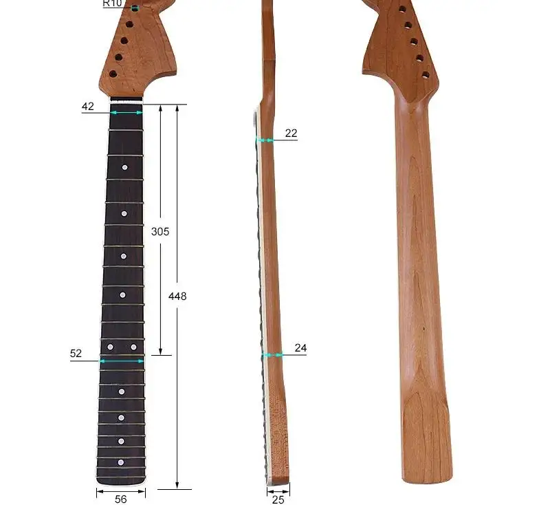 Guitar Neck Roasted Maple Neck 6 Strings 21 Pinot Handle Rose Wood Instrument Accessories Modified Diy Guitar