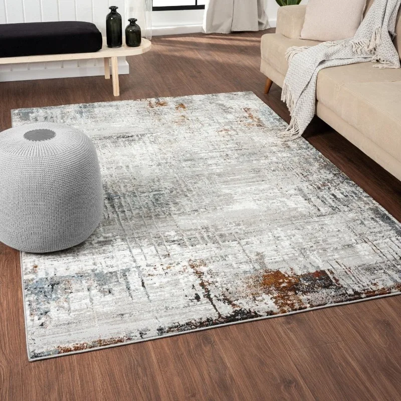 

Camellia Multi Abstract Area Rug, Stain Resistant Carpet