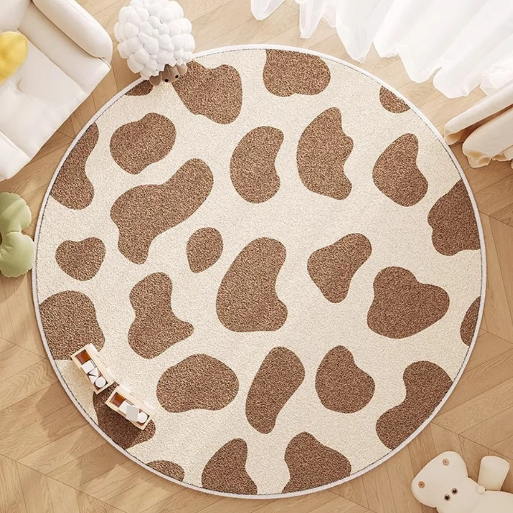 

Fluffy Carpet For Living Room，Giraffe Round Plush Bedroom Rug For Kids，Soft Foot Mats，Hairy Nursery Play Mats For Children