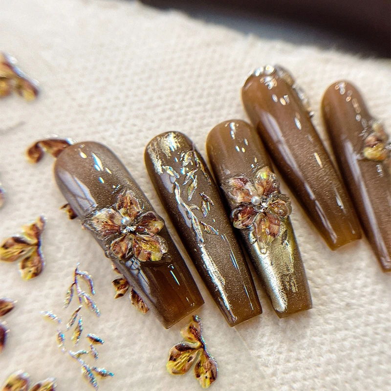 1 قطعة احباط تنقش مسمار الشيطان زهرة صائق السائل الأزهار ورقة لاصق دعم مسمار الفن ملصق مناسبة لأي شكل مسمار #1