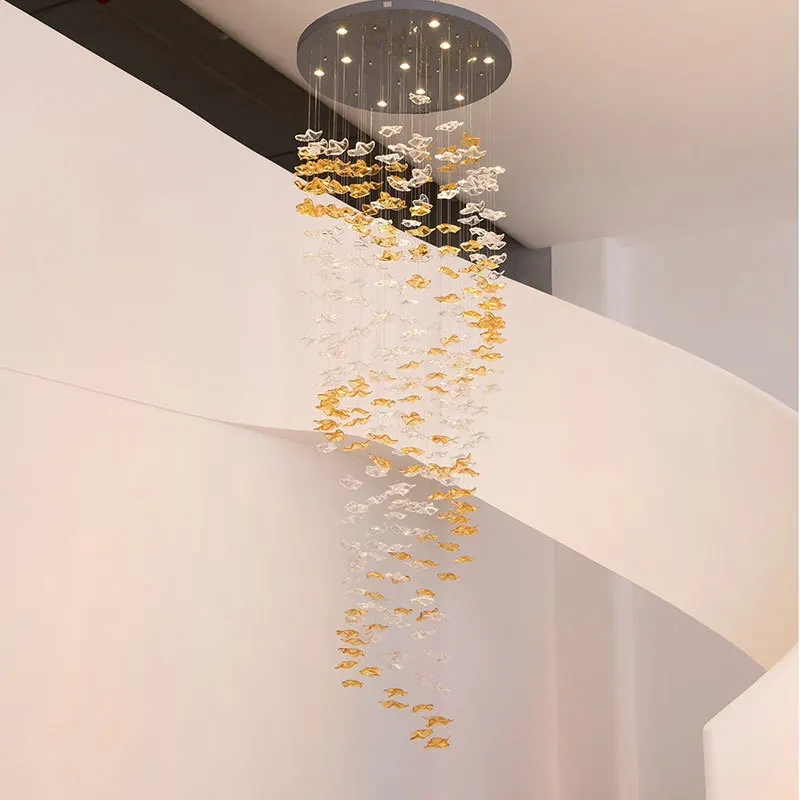

Hotel lobby crystal glass light luxury chandelier villa lobby aisle water drop lamp special-shaped lamp artistic lamp