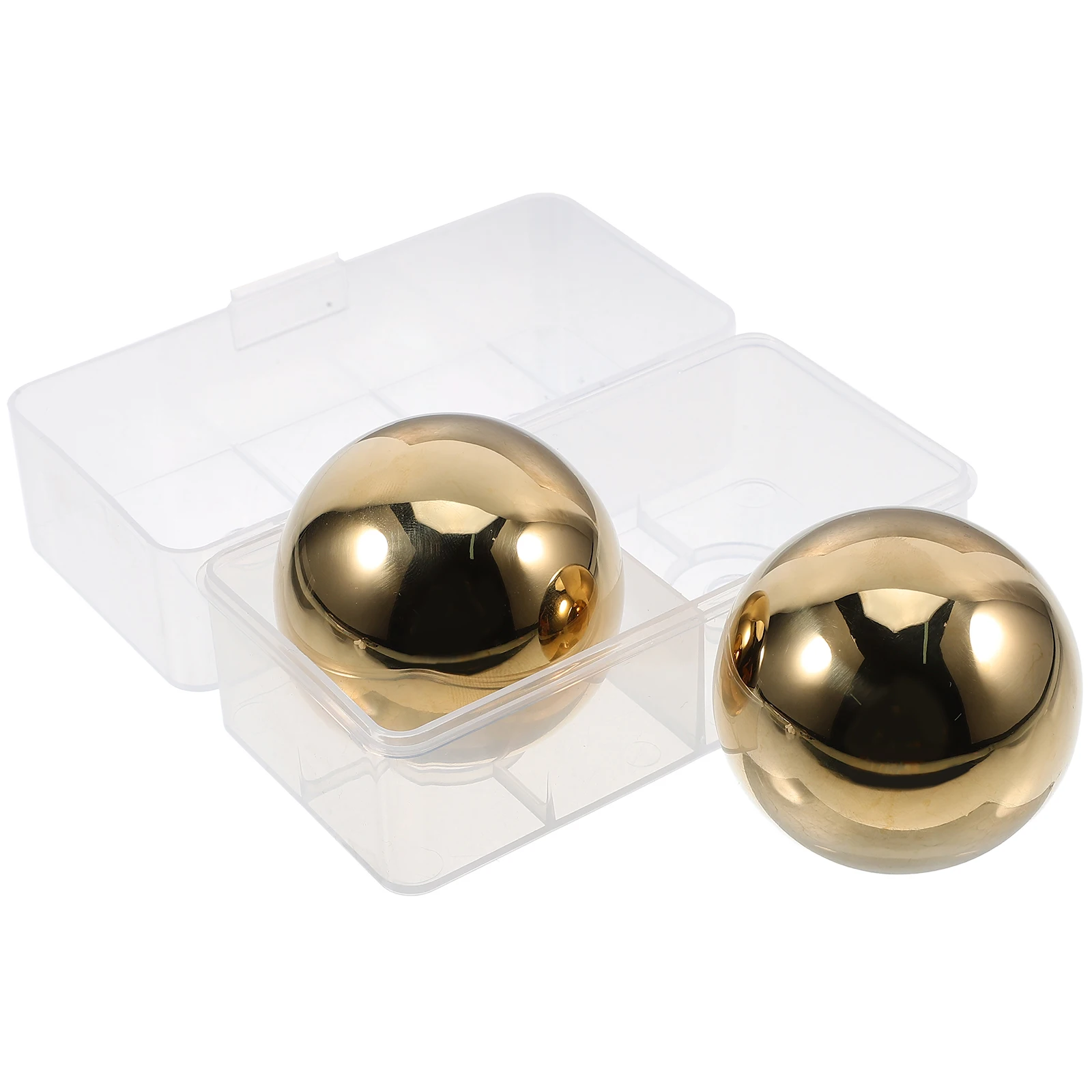 

2pcs 1 Inch Stainless Steel Ice Balls Reusable Whiskey Stones Gift Set Beverage Chilling Non Melting Drink Ice Storage Box