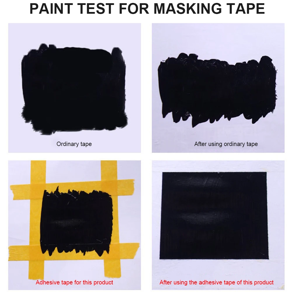 4/6/9 Rolls Masking Tape Yellow 6/8/10/12/15/18/20/24/30mm Model Coloring Painting Masking Tape Spray Paint Masking Art Stickers