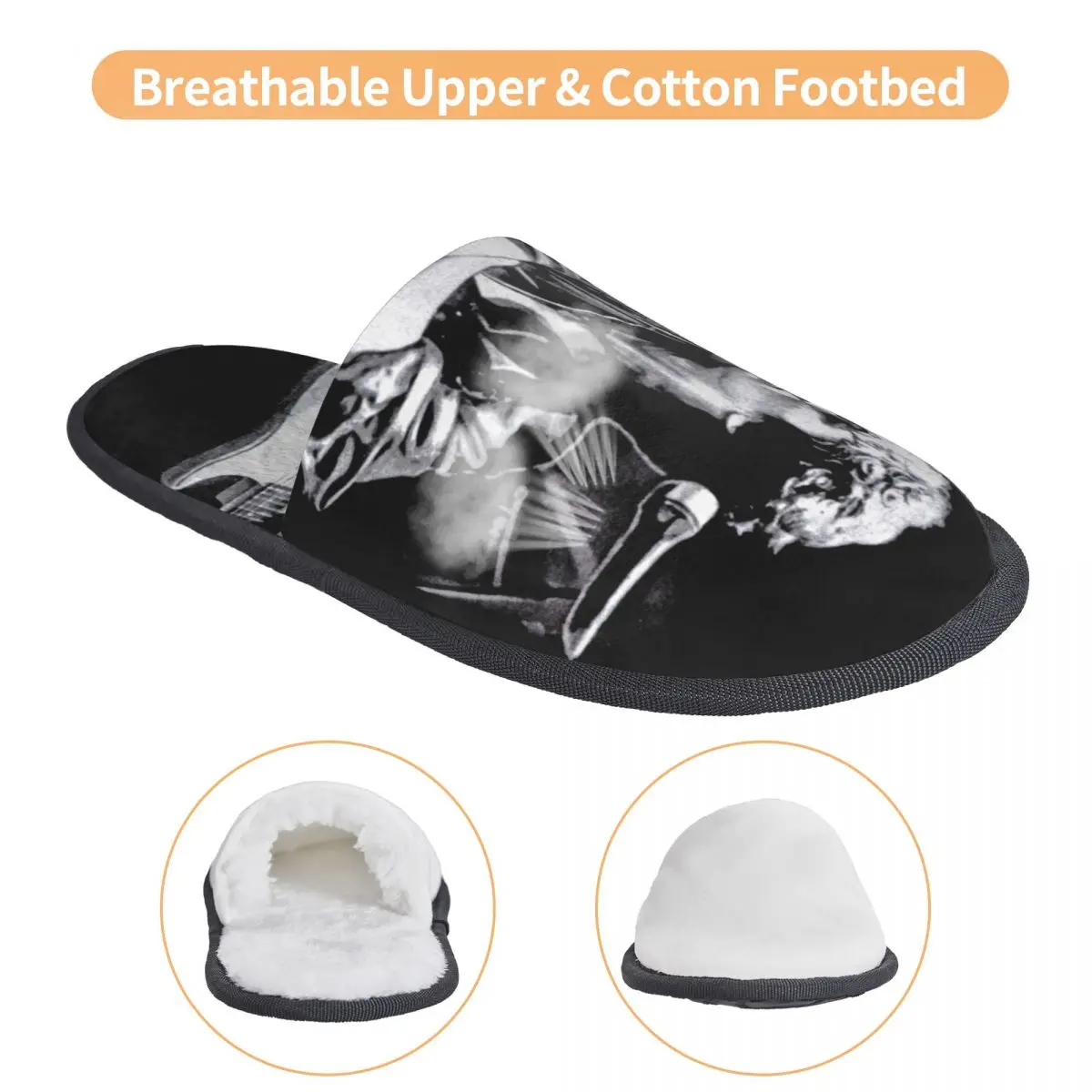 Viktor Tsoi Guitar House Slippers Cozy Warm Rusian Rock Kino Memory Foam Fluffy Slipper Custom Print Women Indoor Outdoor Shoes image 3