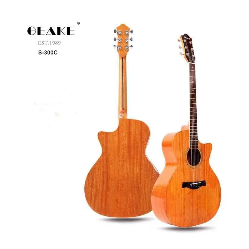 

Geake S-300C Handmade Solid Mahogany Acoustic Guitar With Cutaway Style High Quality Rosewood Back/Side