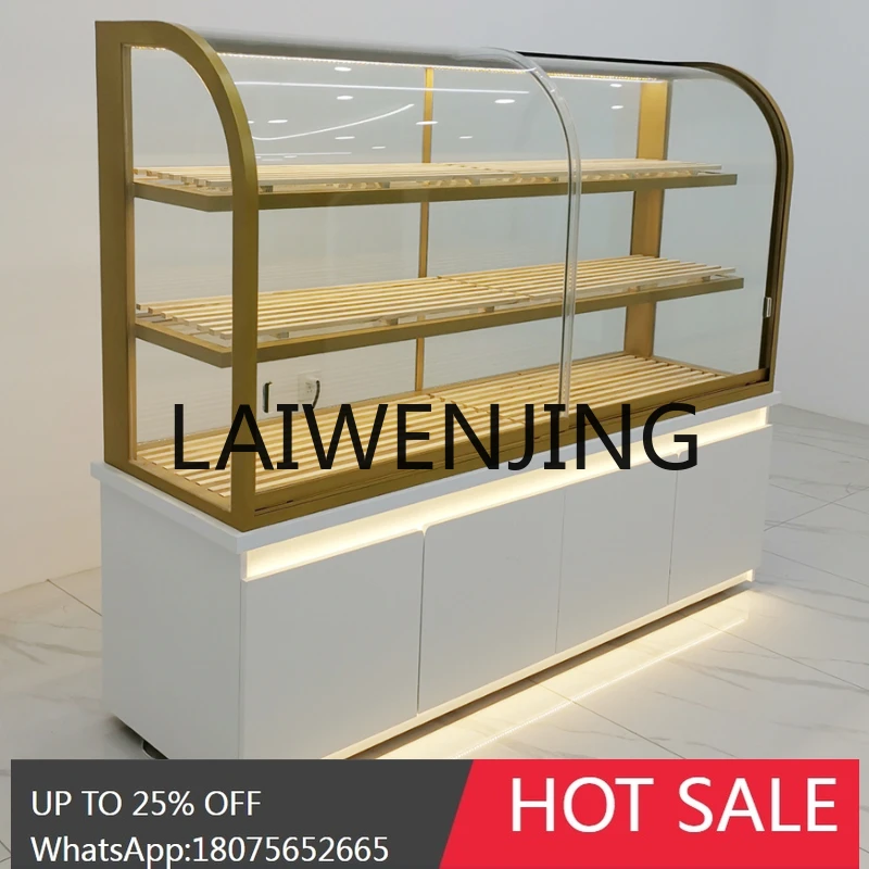 T16- Zhongdao Titanium-Plated Stainless Steel Arc-Shaped Zhongdao Cake Model Cabinet Glass