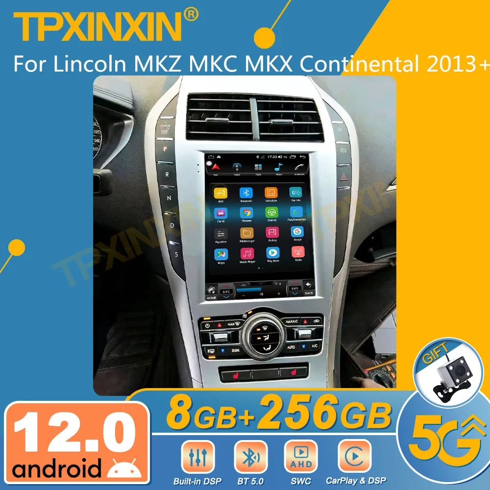 

Автомагнитола 2DIN на Android 12 для Lincoln MKZ MKC MKX Continental 2013 +, мультимедийный плеер с GPS-Навигатором