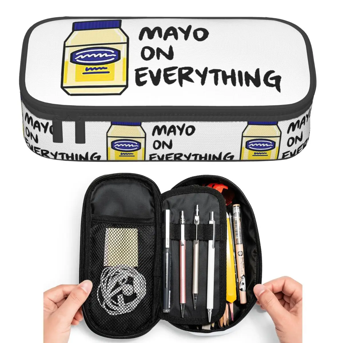 Mayo (Mayonnaise) On Everything Pencil Cases for Student Pen Box Pencil Bag Big Capacity Pencil Pouch Pen Holder