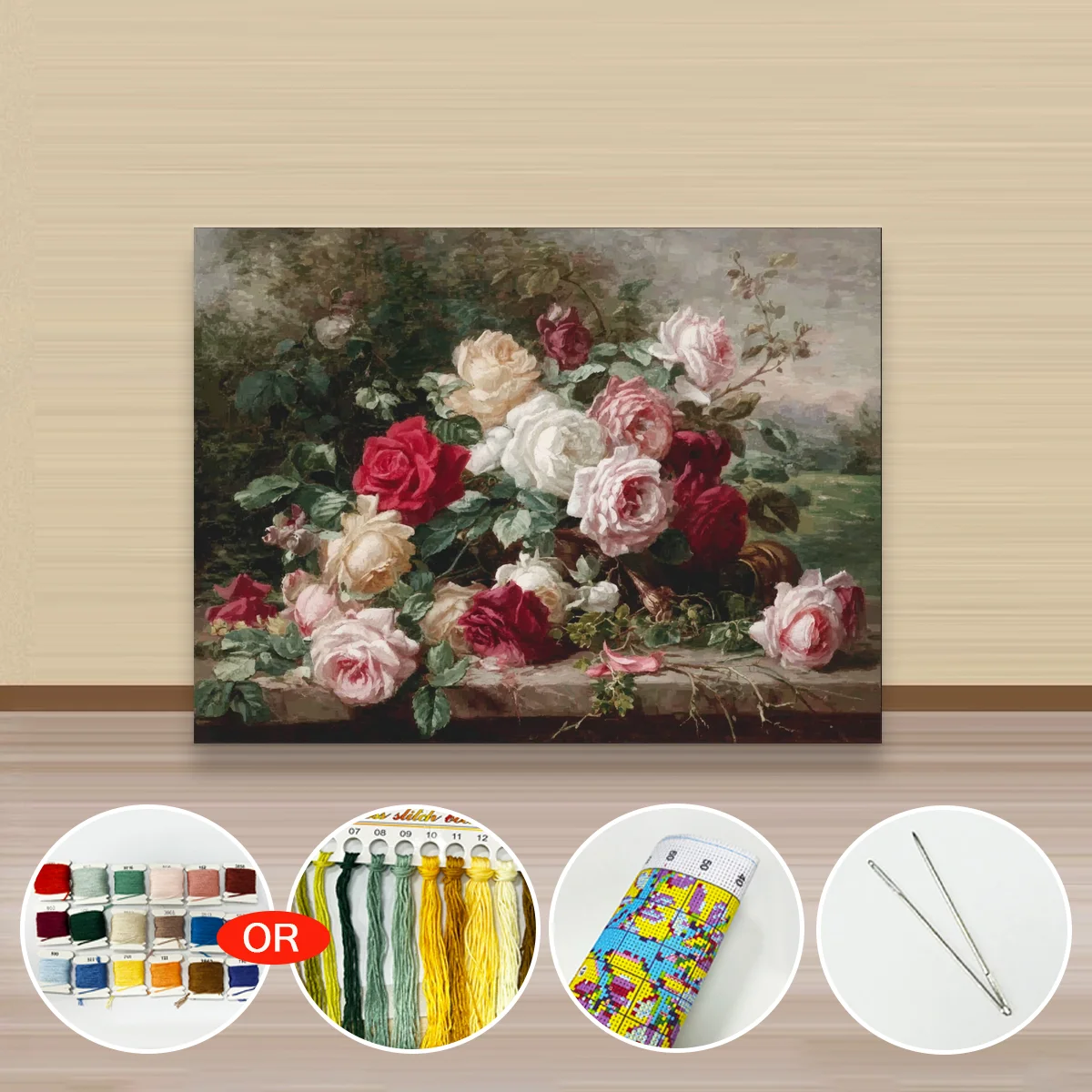 1 Stück 30x40cm/11,8x15,7 Zoll, 11Ct/14Ct Kreuzstich-Set, DIY Valentinstagsgeschenk, Stickerei-Set für Festivals, Porträts – Detail 3