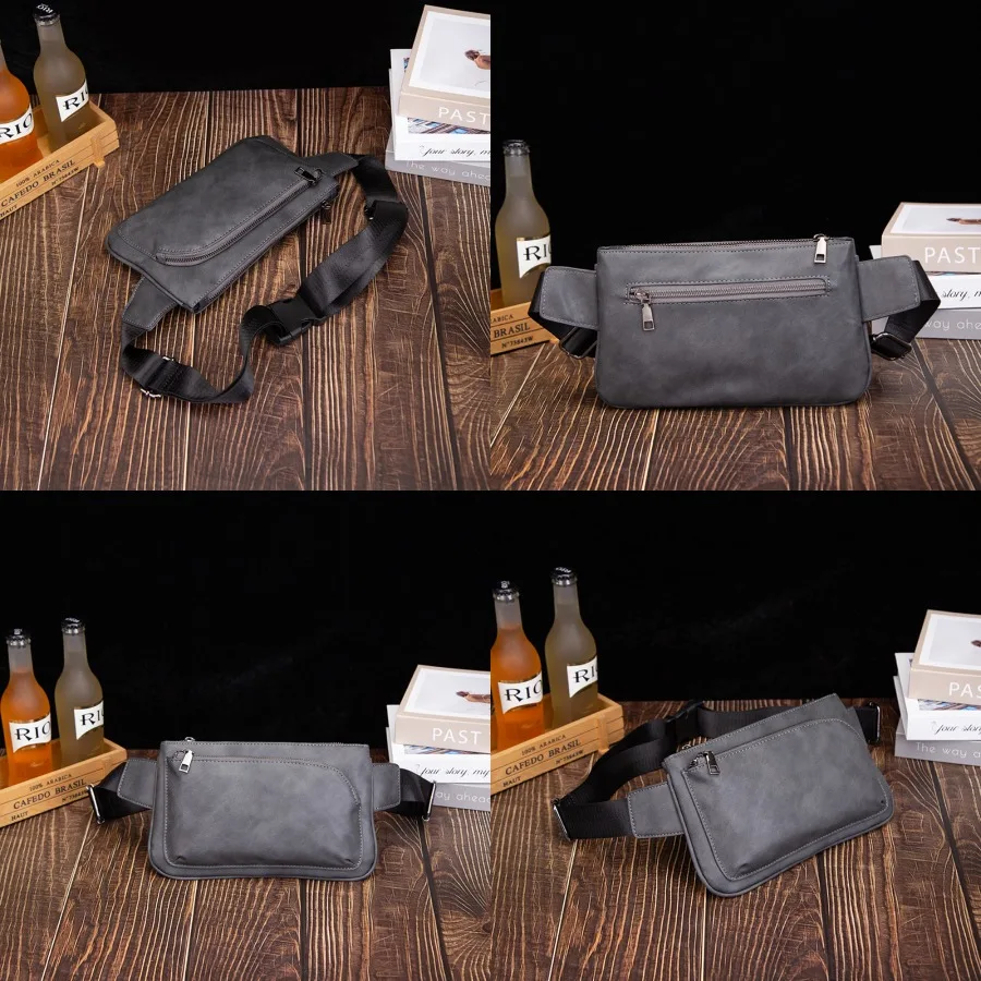 

【New style】Men's leather waist bag single shoulder -body small chest bag casual multifunctional cash register mobile phone bag