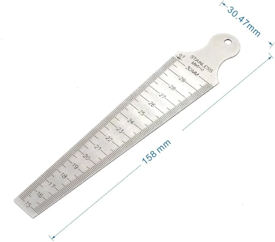 Upper Welding Gauge Taper Welding Gage 5/8''-3/16'' (15-30mm) Gap Width/Hole Size Standard & Metric Stainless Steel