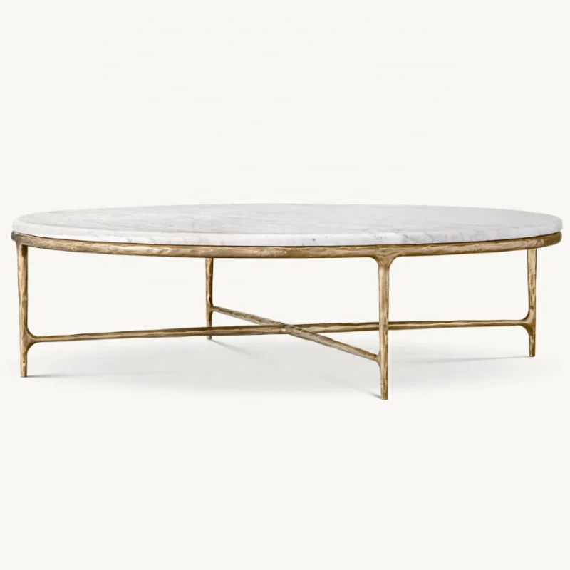 !@Modern Living Room Furniture Round Marble Top Tee Table Coffee Table