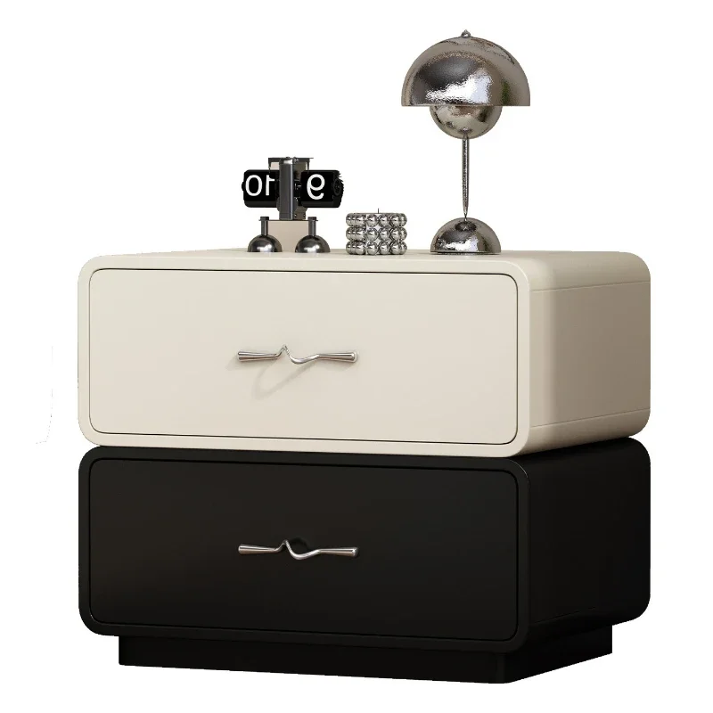 

Cream wind solid wood paint bedside table simple modern small household bedroom light luxury high-end storage cabinet