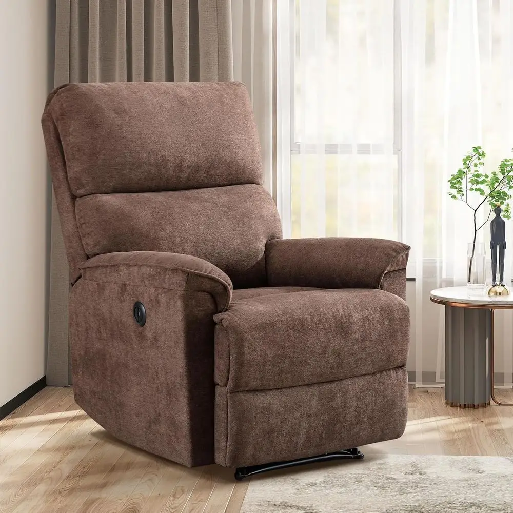 

Electric Recliner Chair or Adults with USB Port, Breathable abric Power Recliners with High Back, Single Overstued Heavy Duty Re