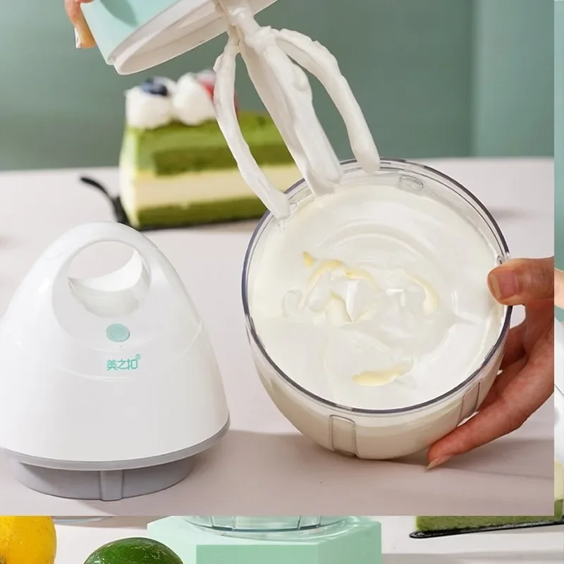 Household Automatic Whisk Electric Milk Frother Whipped Cream Mixer USB Rechargeable Food Blender Whisk Wireless Stand Mixer