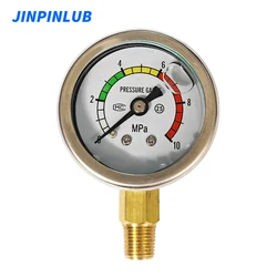 JINPINLUB MB100 stainless steel case vertical 10Mpa immersion oil pressure gauge regulator meter for hydraulic