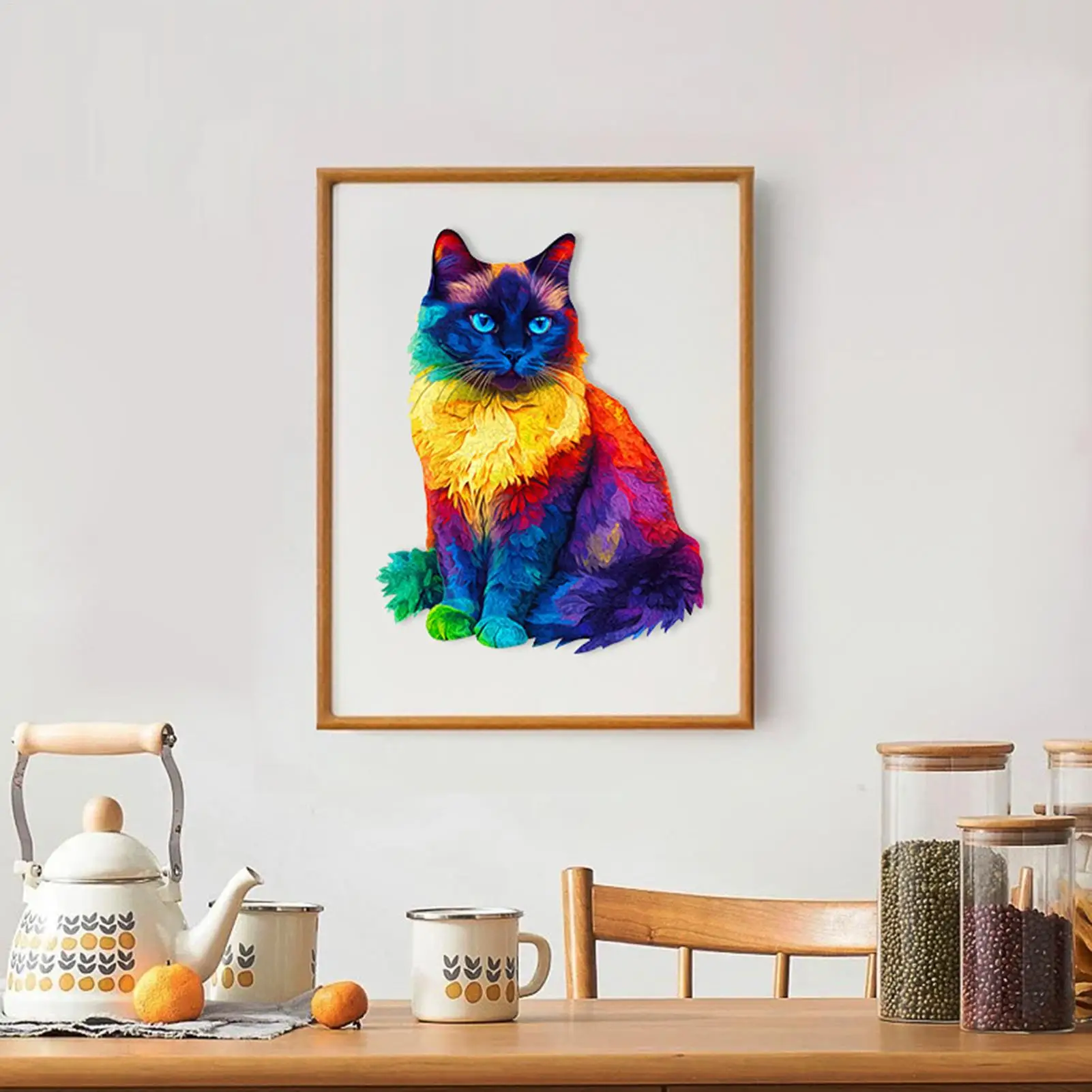 Wood Cat Puzzle 201 Pieces Home Decor Irregular Animal Puzzles For Adults Teens Cat Lovers Collectors Family Gatherings Game