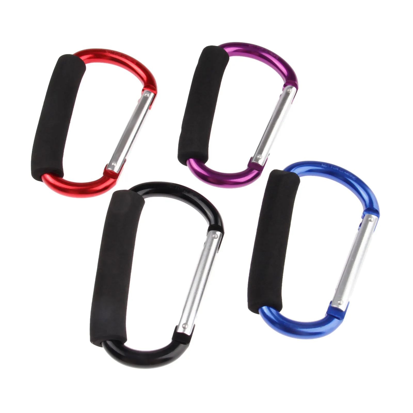 1 Pc Roller Shoes Carrying Buckle Large D Shape Carabiner Clip 140mm*80mm*12mm Aluminum Soft Sponge Handle 4 Colors