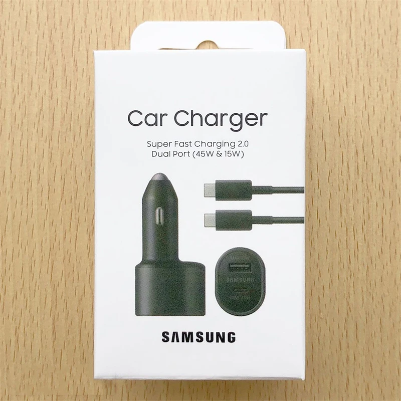 

60W SAMSUNG Dual USB Car Charger 45W+15W USB A/C Fast Charging PD Carregador For Galaxy S25 FE Note20 Ultra C55 A55 A54 Tab S11