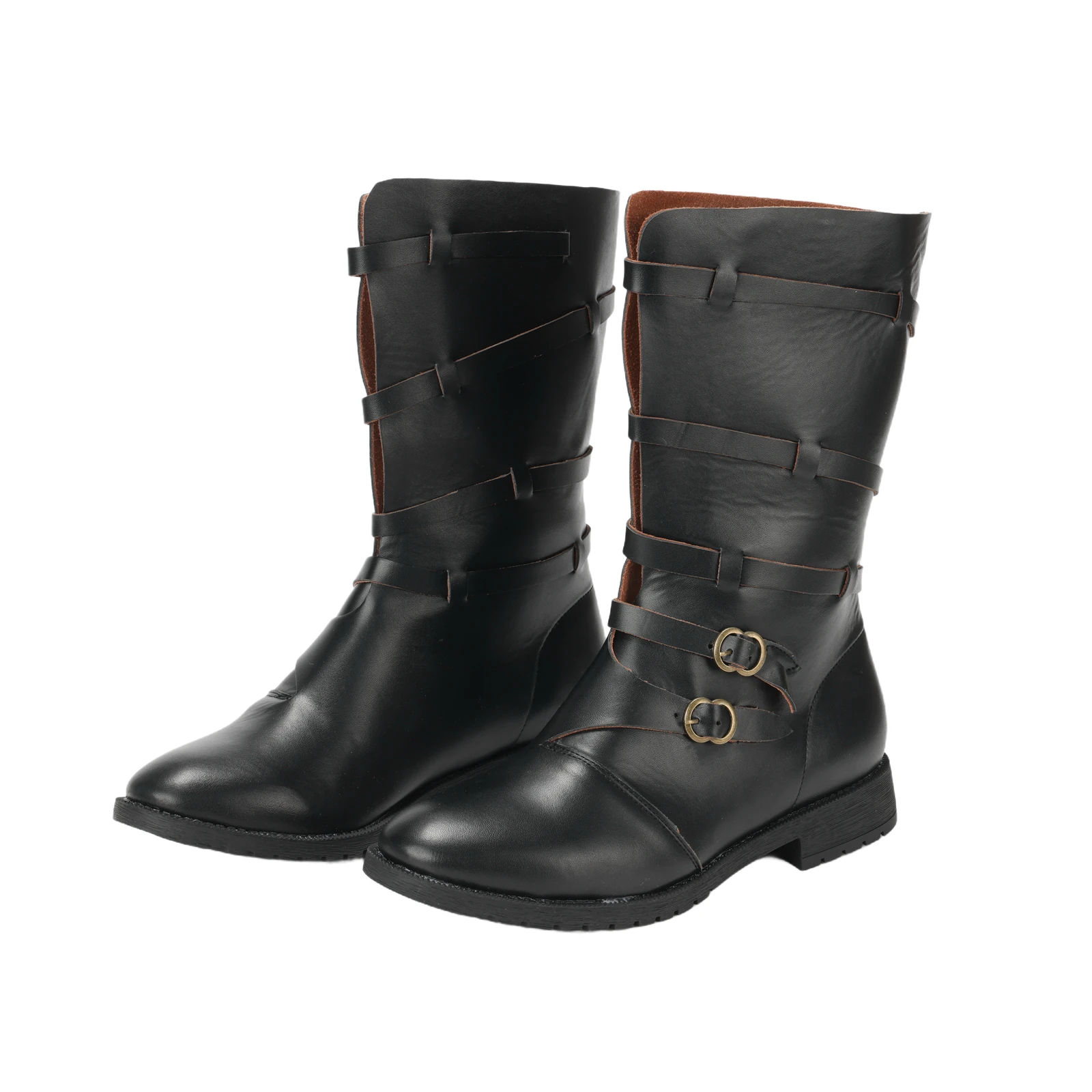 

Men's Renaissance Medieval Pirate Viking Vintage Buckle Cosplay Boots Halloween Stage Shoes