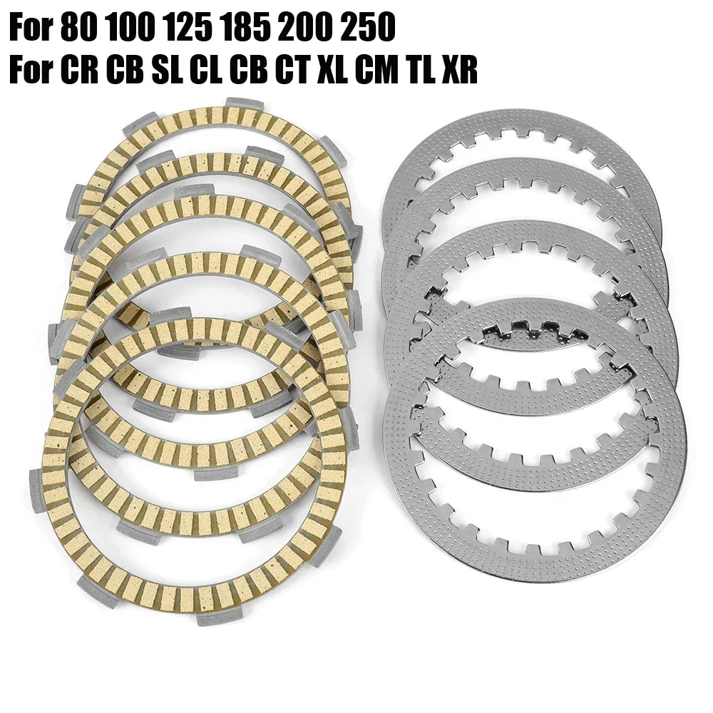 Clutch Friction Plates For Honda CR80 CR85R CR85RB CB100 CB125 CLR125 CBT125 SL100 SL125 CL125 CD125 CM125 CT125 TL125 NX125