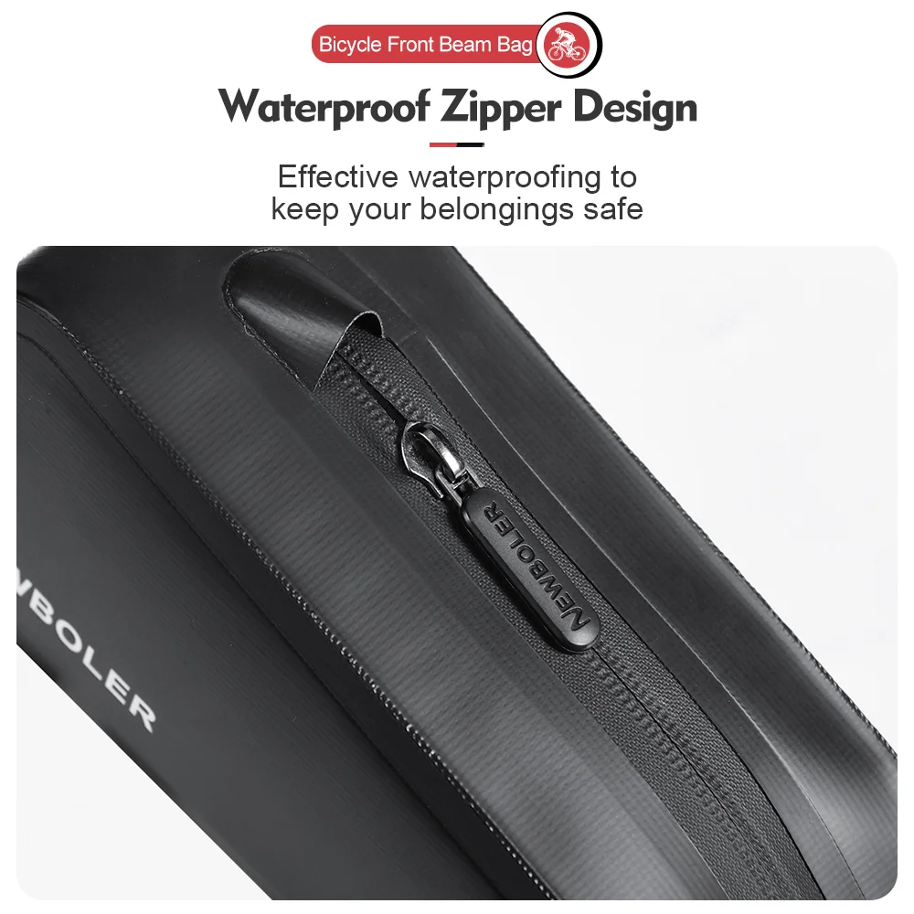 NEWBOLER Fahrradtasche 1,5L Tragbare Rahmen-Vorderrohrtasche für MTB und Rennrad, Große Kapazität EVA-Fahrradtasche – Detail 10
