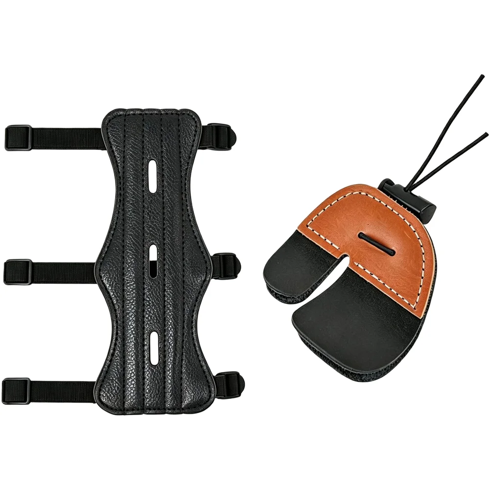 Leather Arm Guard Protective Gear Set for Featuring Air Circulation Design and Soft Fabric Backing 23x10x0.5cm