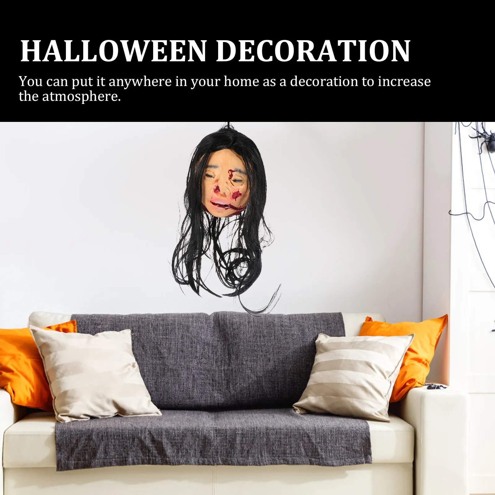 

1pc Long Haired Ghost Hanging Pendant For Halloween Decorations Party Prop Bar Indoor Outdoor Spooky Hanging Ghost Decor