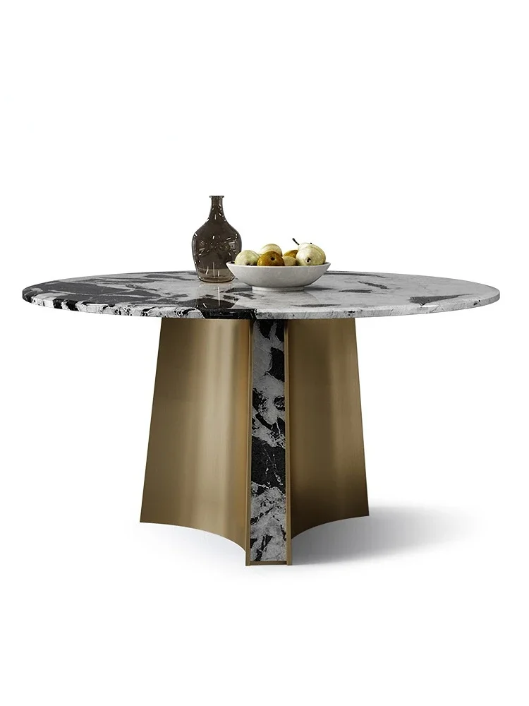 Charm Master Marble Dining-Table round Table High-End Natural Luxury Stone Italian Minimalist Dining Table