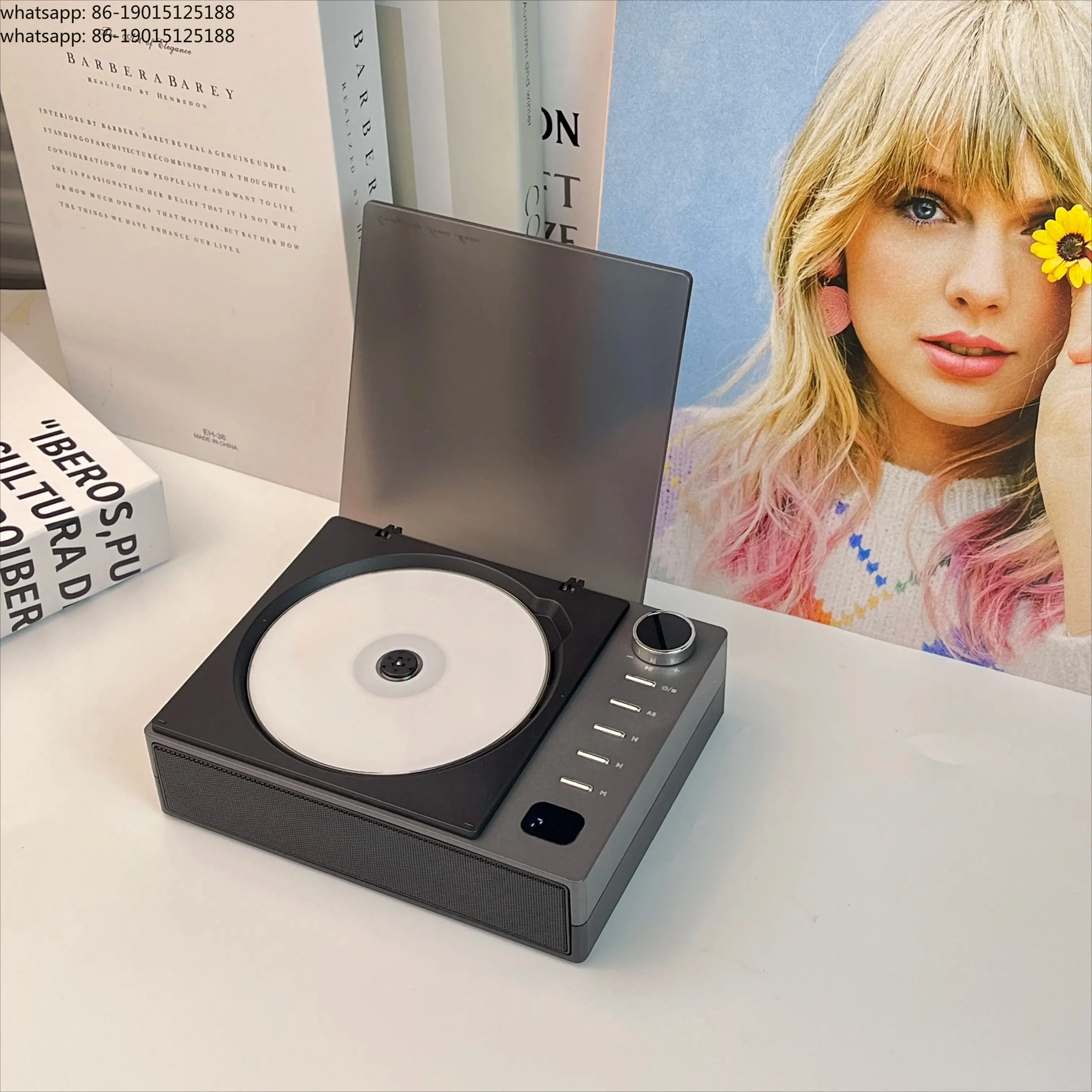 Portable cd player retro multi-function with two-way bluetooth music album U disk player charging