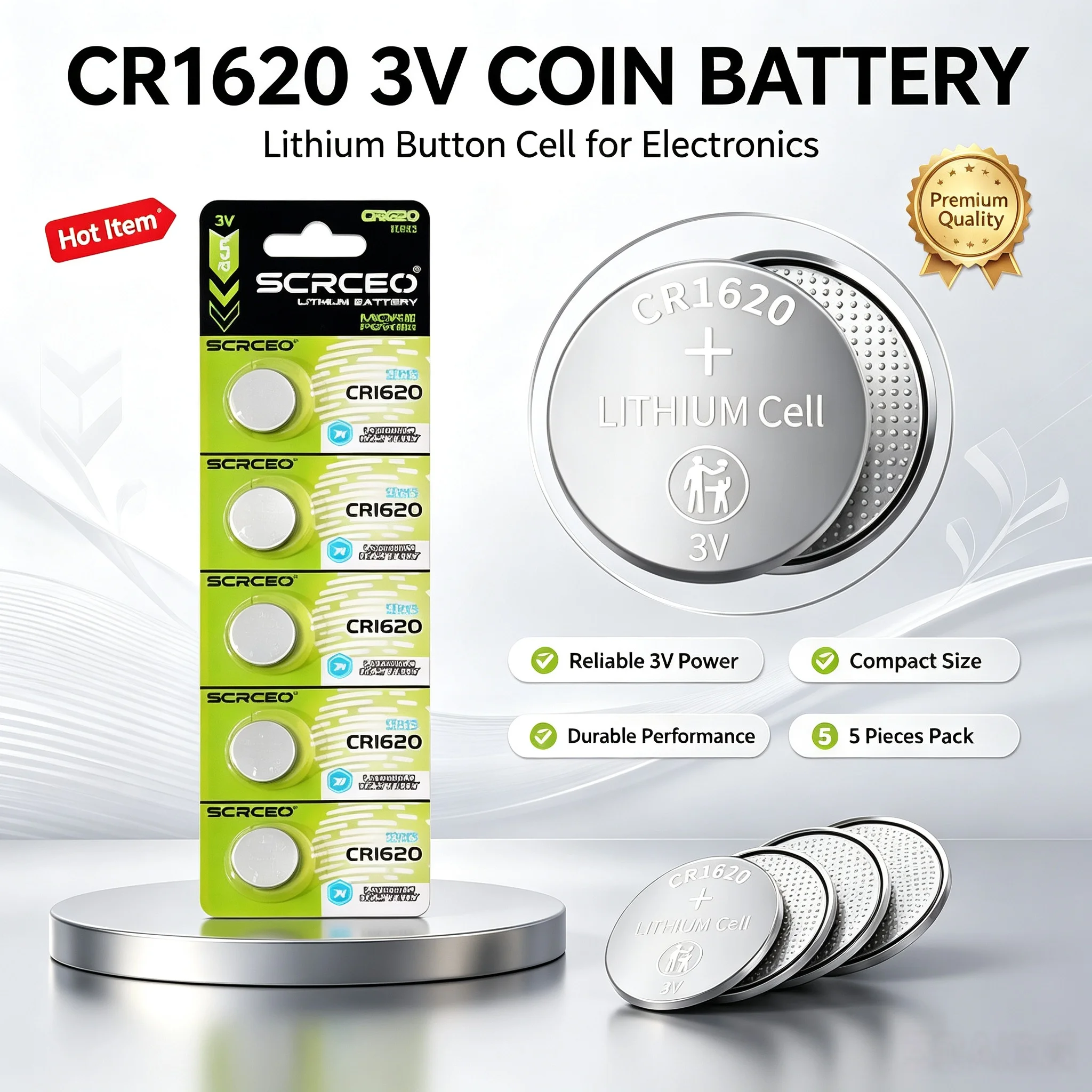 5-50PCS New CR1620 3V  Lithium Button Batteries Replace DL1620 ECR1620 KCR1620 Coins Cell Battery For Watch Car Key Remotes