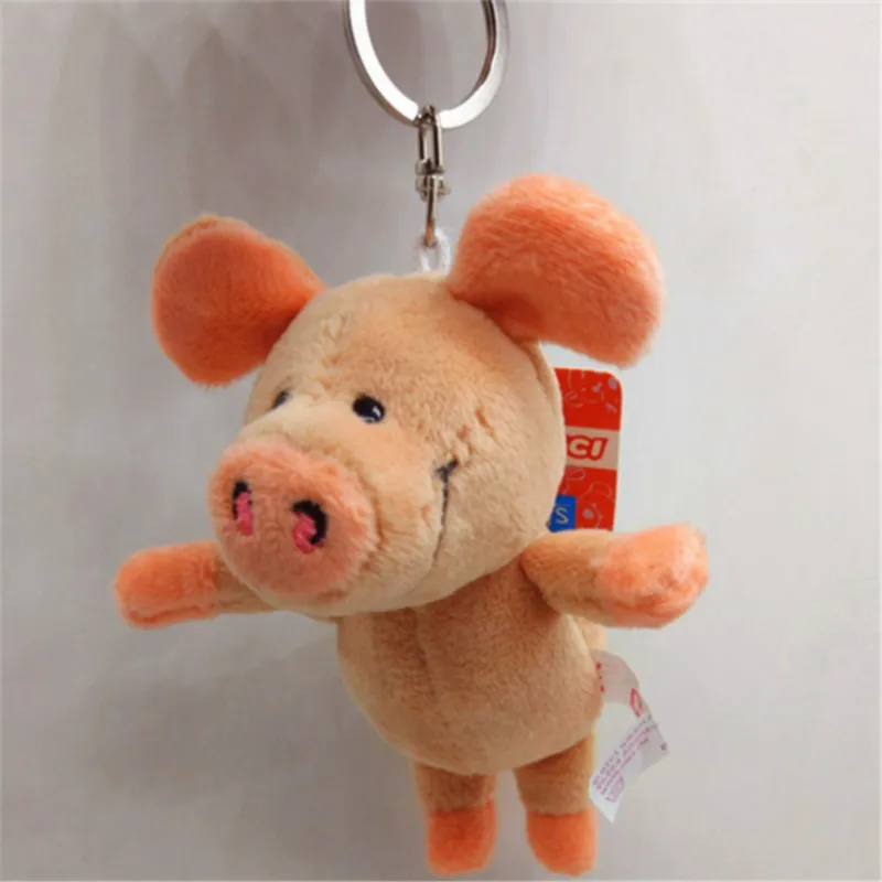 10 cm adorabile divertente animale portachiavi simpatico maiale peluche bambola giocattolo ciondolo portachiavi auto amore signora zaino borsa decorazione accessori regalo