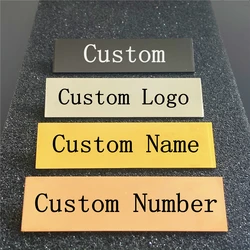 WLP Stainless Steel Custom Name Business ID Plate Logo Tag Brooches Pin Personalized Engraved Text Brooch Badges Accessories