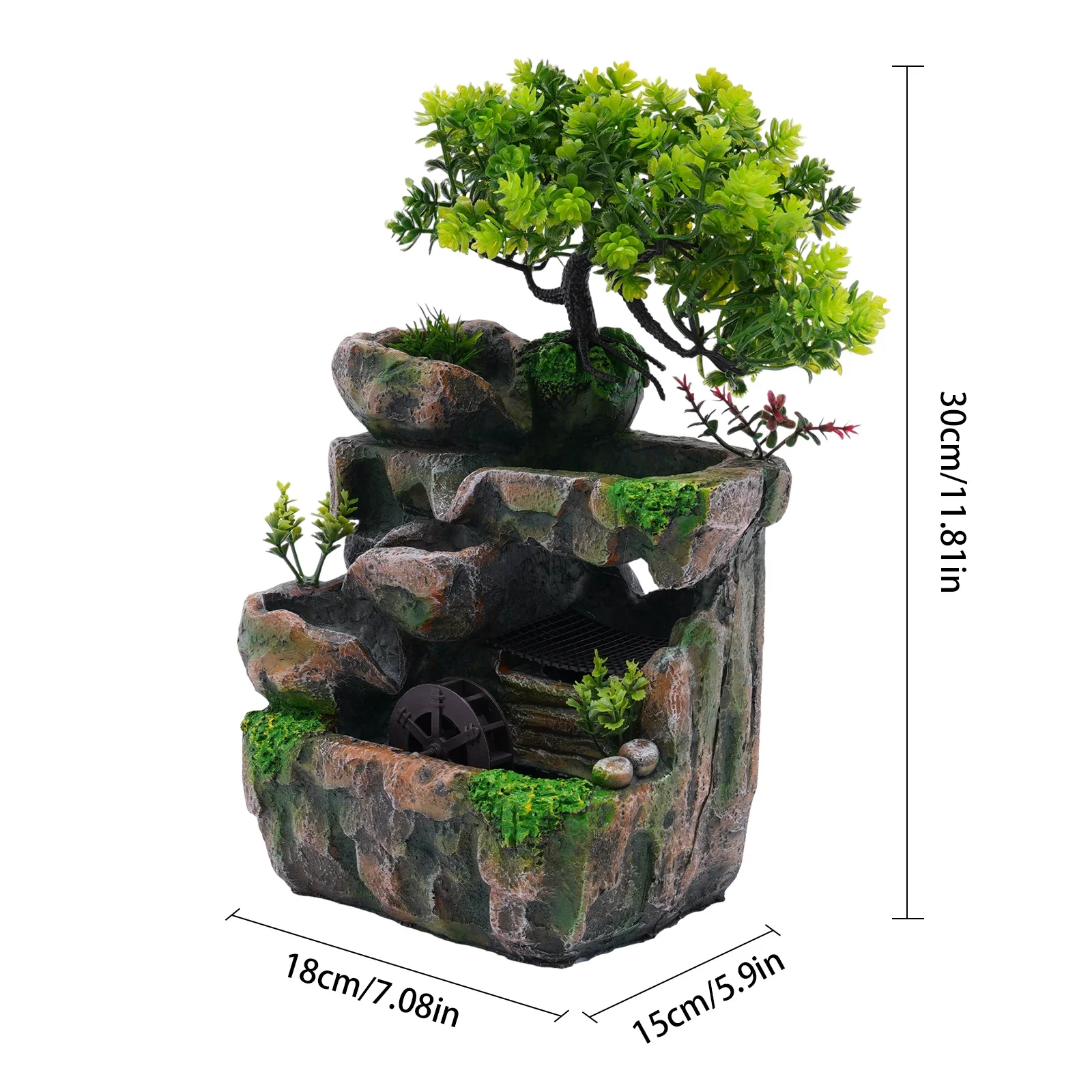 

Tabletop Fountain Rockery Waterfall Fountain, with Led Lights, Simulated Natural Tabletop Waterfall Decoration, Equipped