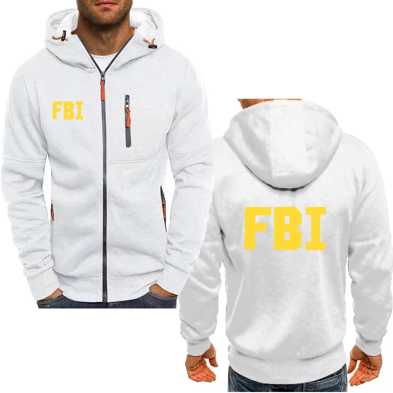 FBI Autumn men's hoodie High quality cotton comfortable men's cardigan Harajuku Fashion casual men's hooded sweatshirt