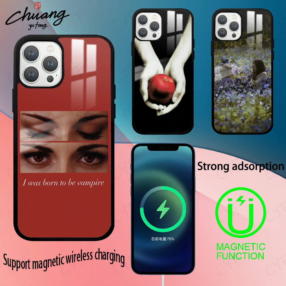 The T-Twilight Saga Eclipse Phone Case For iPhone 16 15 14 13 12 11 Pro Max Plus Mini Magsafe Mirror Wireless Magnetic Cover