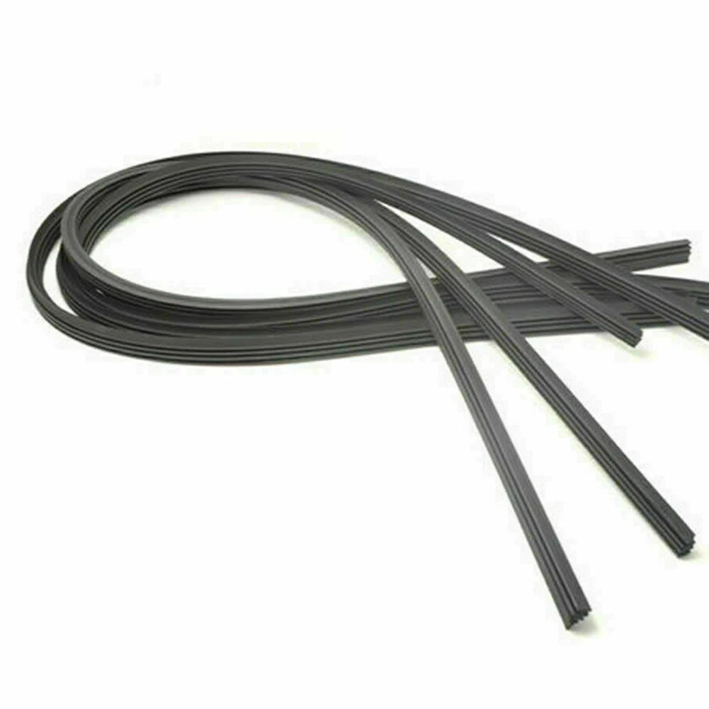 2x 26inch Rubber Strip Silicone Wiper Blade Frameless For Auto Windshield Black Firmly Stable Durable Car Repair And Maintenance