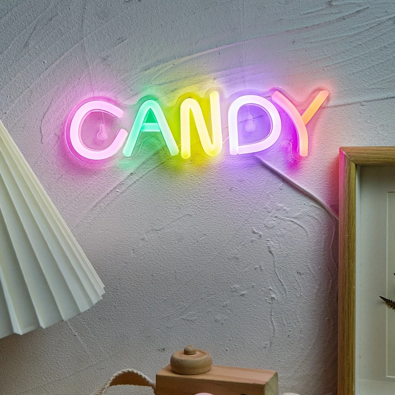 Candy lampu Neon LED, lampu Neon bertenaga energi efisien untuk dekorasi Natal kamar tidur bar dan pesta