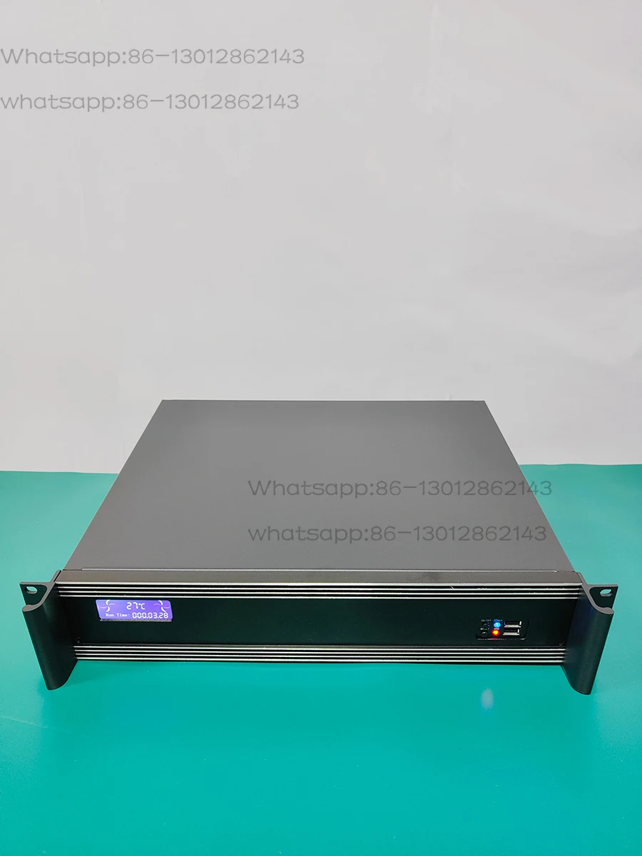 2U industrial control chassis short 350 aluminum plate with LCD temperature control display screen LCD screen server