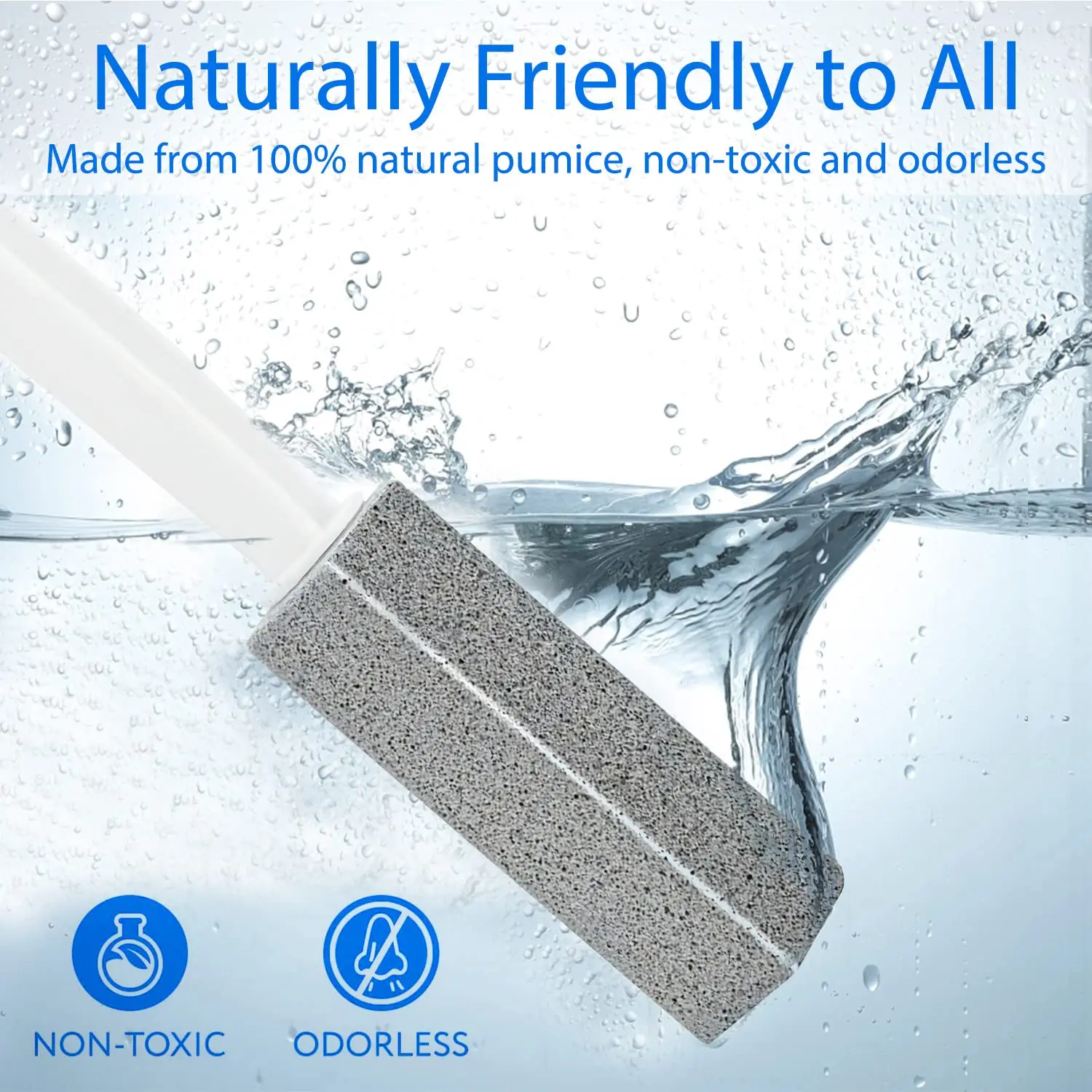 Pumice Stone for Toilet Cleaning Pumice Cleaning Stone Toilet Bowl with Extra Long Handle for Removing Toilet Bowl Ring